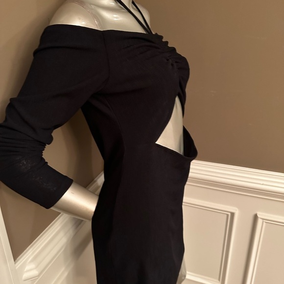 Royalty By Maluma Cutout Halter Knit Black Dress Sz Large - Picture 4 of 5